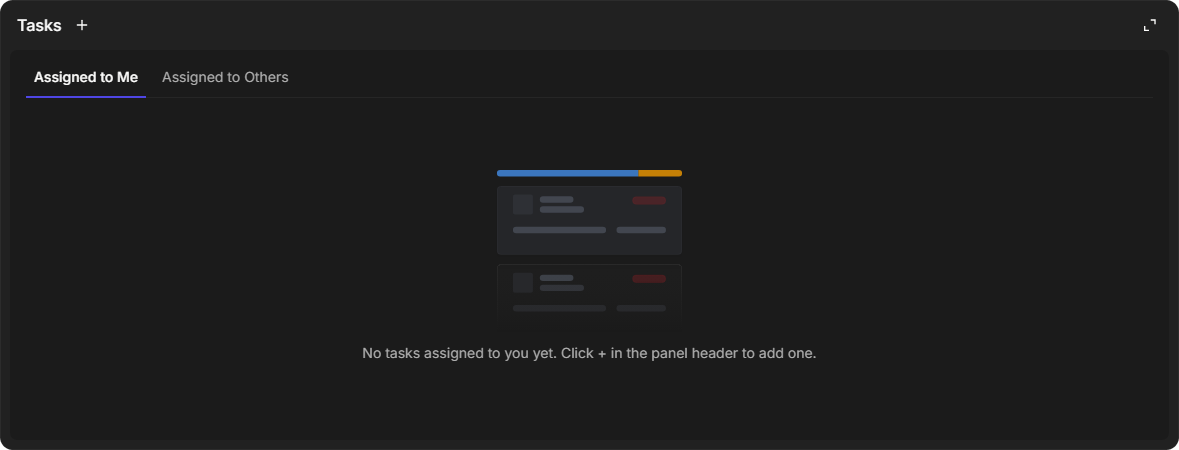 The Tasks widget on an incident