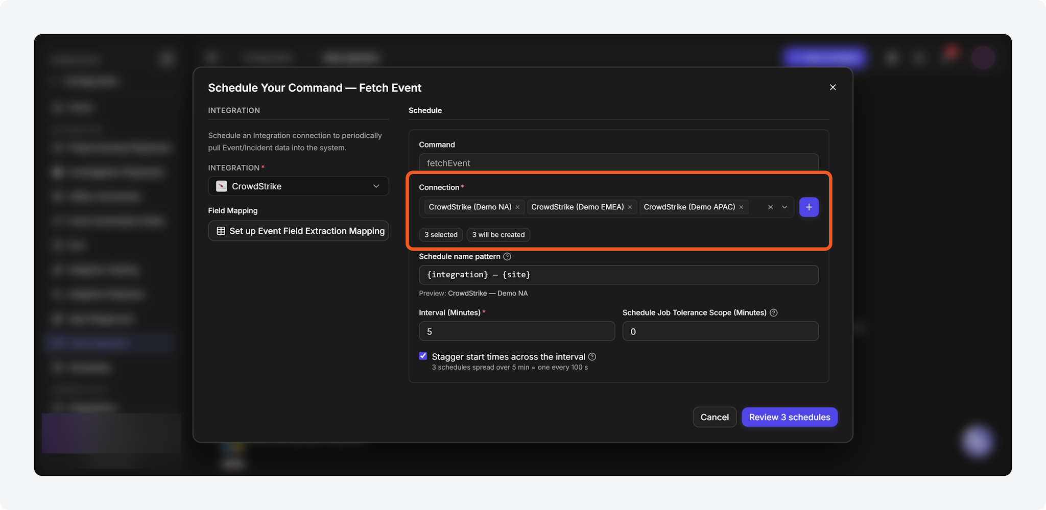 Multi-Site Data Ingestion Schedules