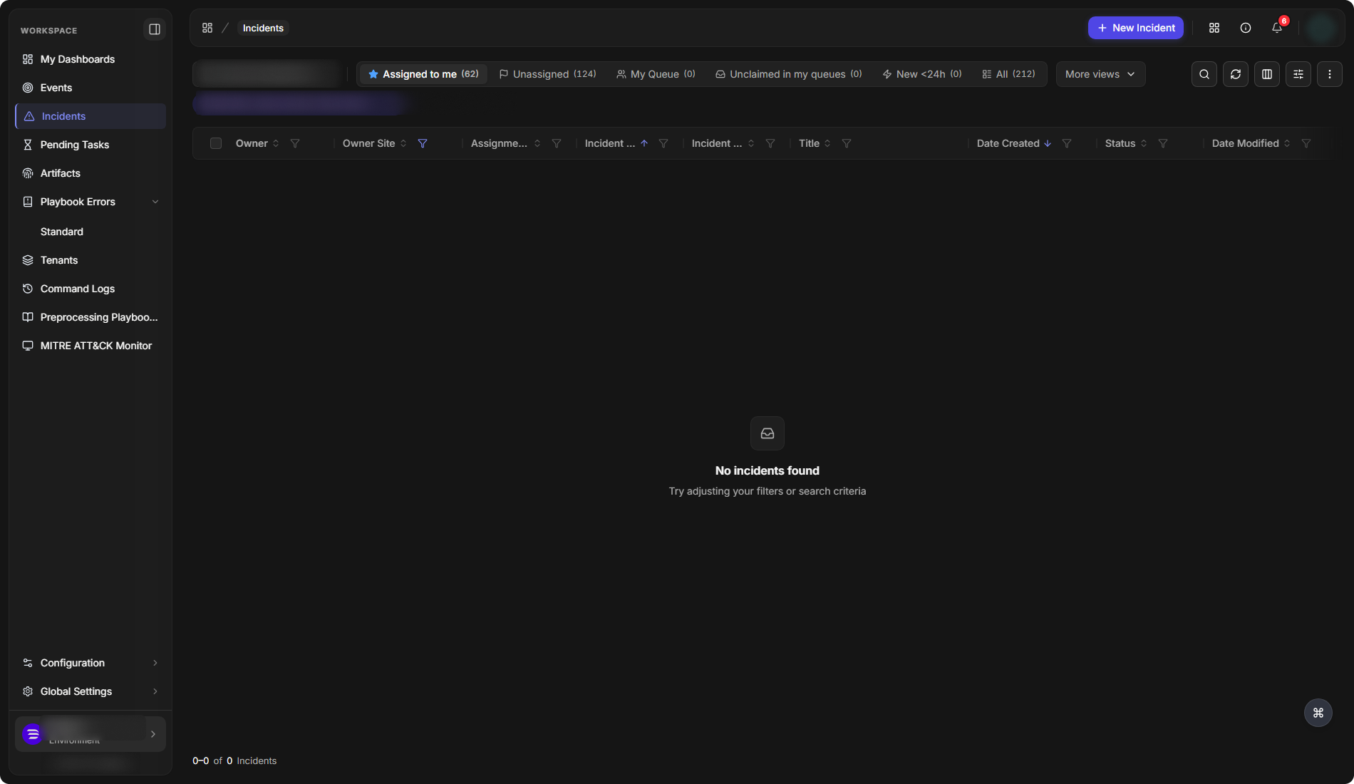 D3 after sign-in, on the Incidents page