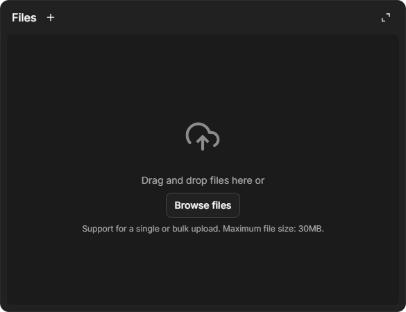 The Files widget on an incident
