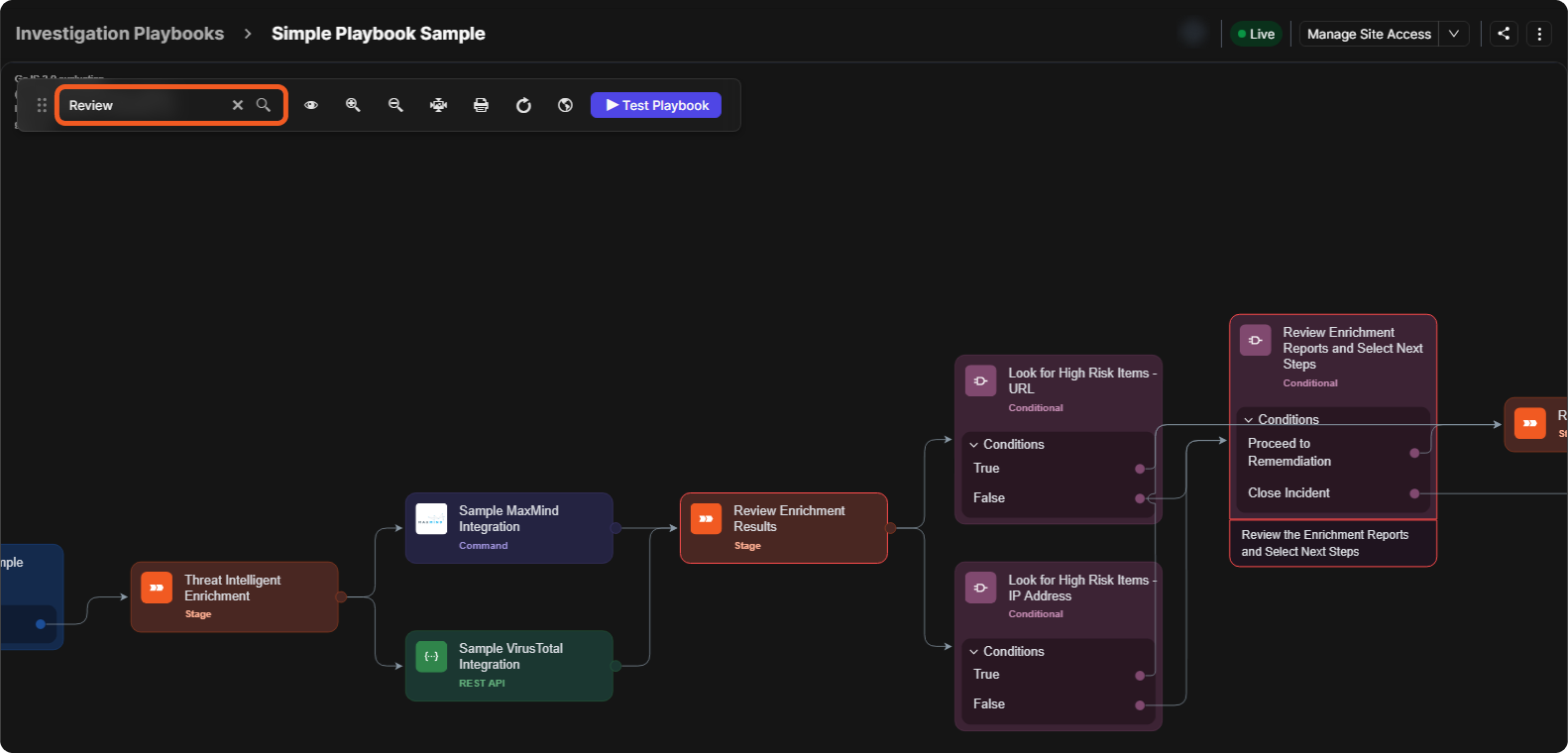 Search highlights matching tasks