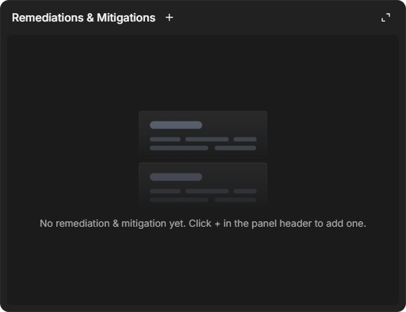 The Remediations & Mitigations widget on an incident