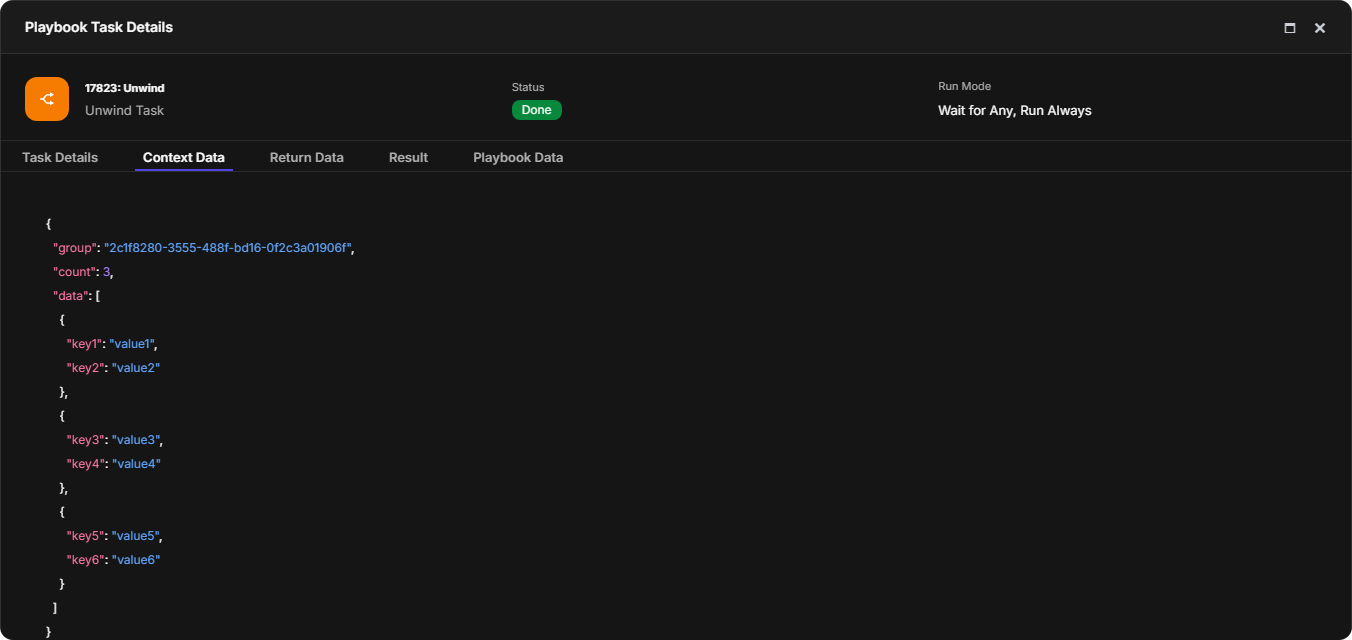 Unwind Context Data with the three objects