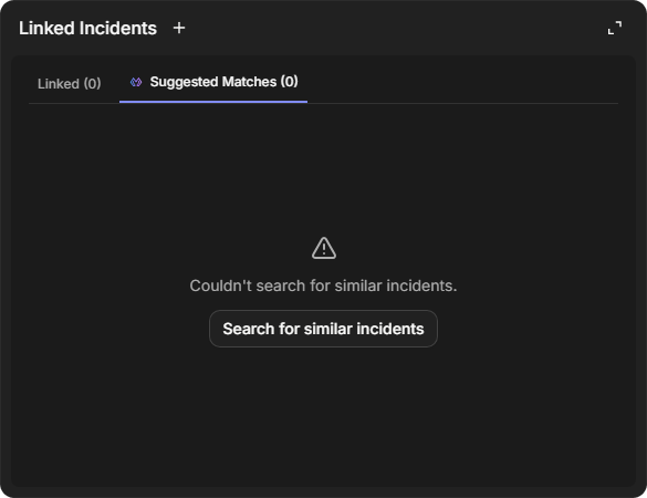 The Linked Incidents widget on an incident
