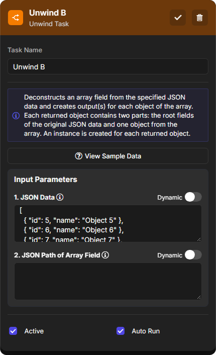 Unwind B JSON Data
