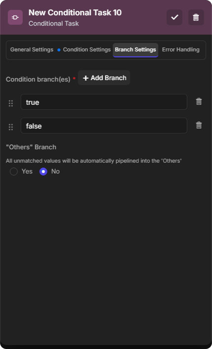 Demo Conditional Task with a true and a false branch