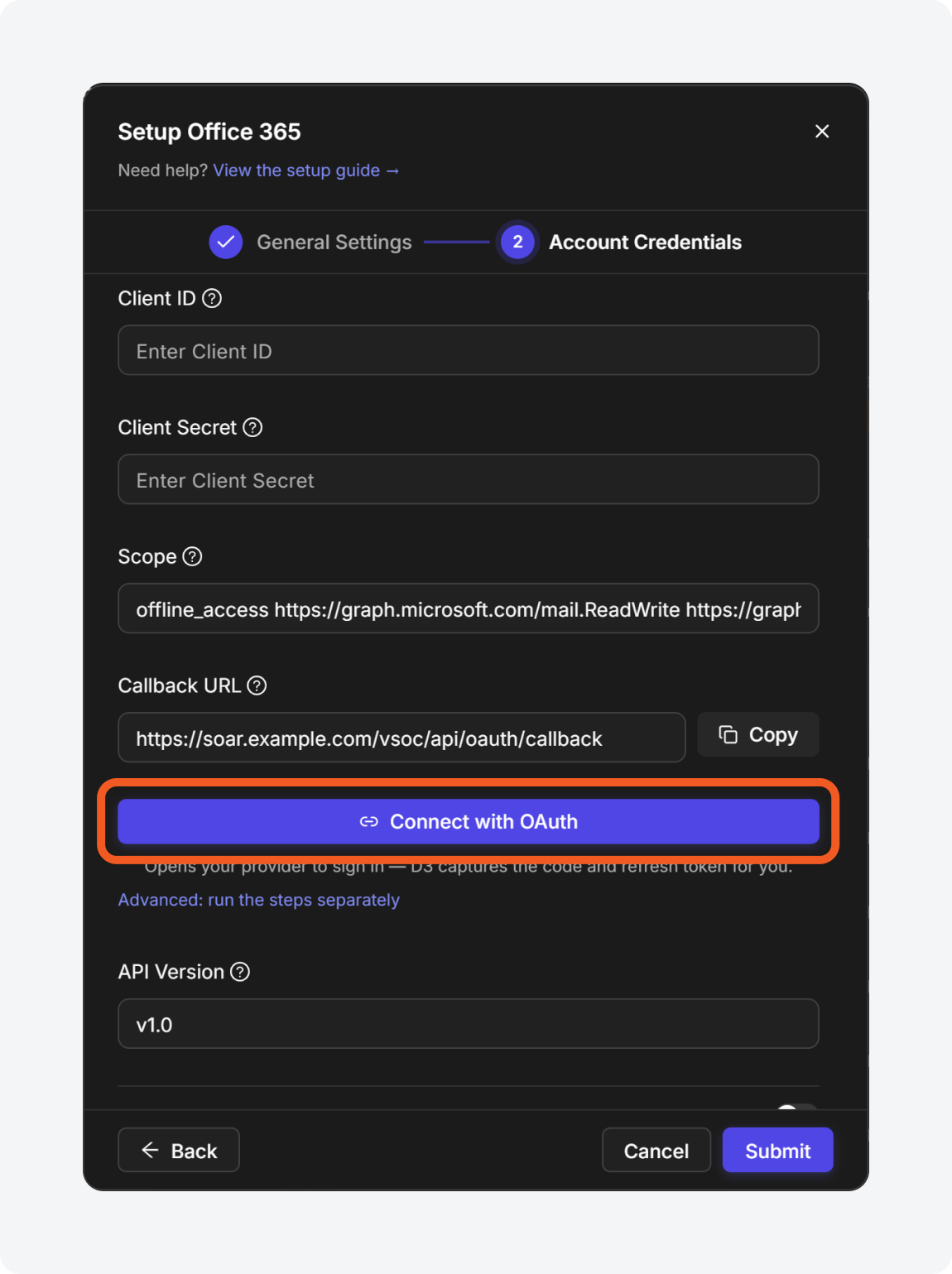 One-Click OAuth Credential Setup