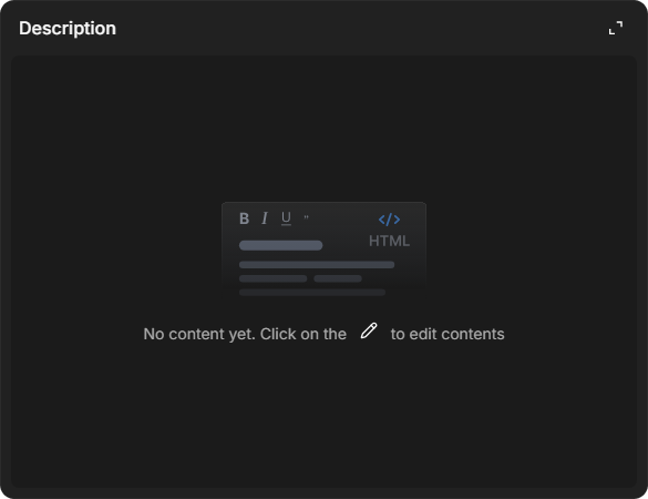 The Description widget on an incident