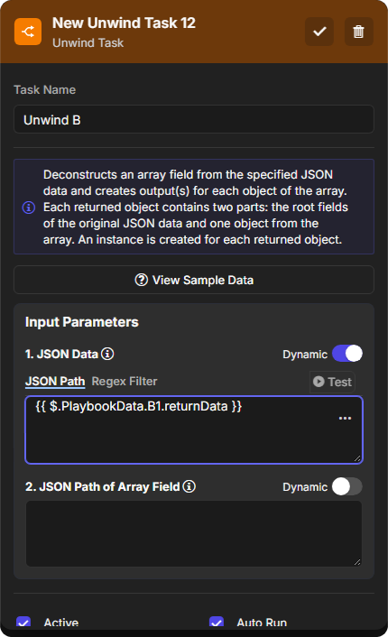 Unwind B dynamic JSON Data