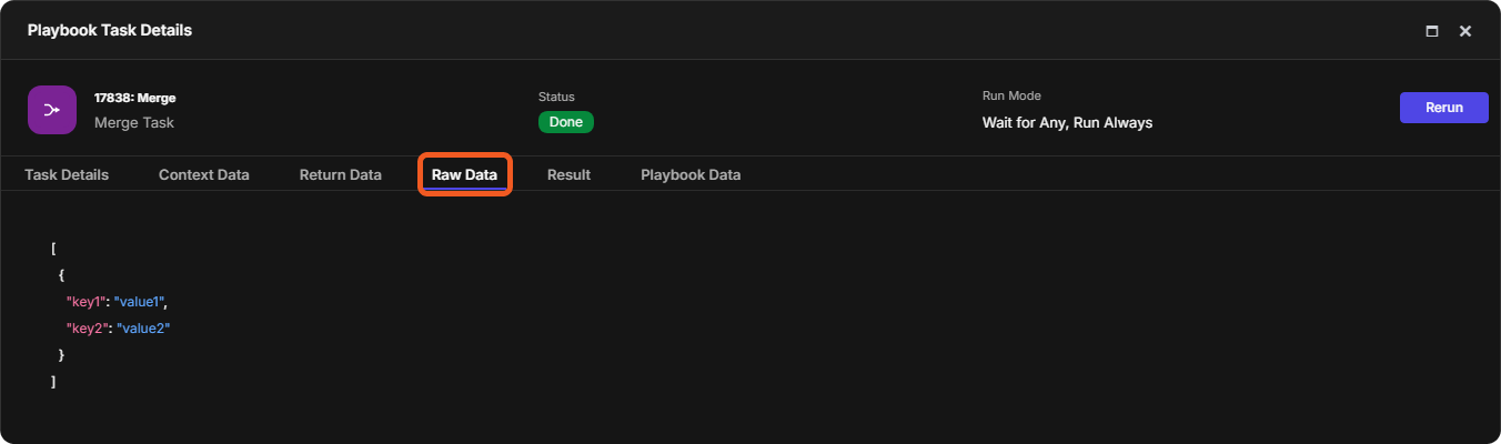 Merge result for example 1