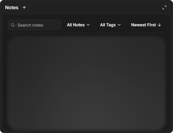 The Notes widget on an incident