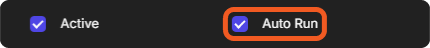 Auto Run checkbox