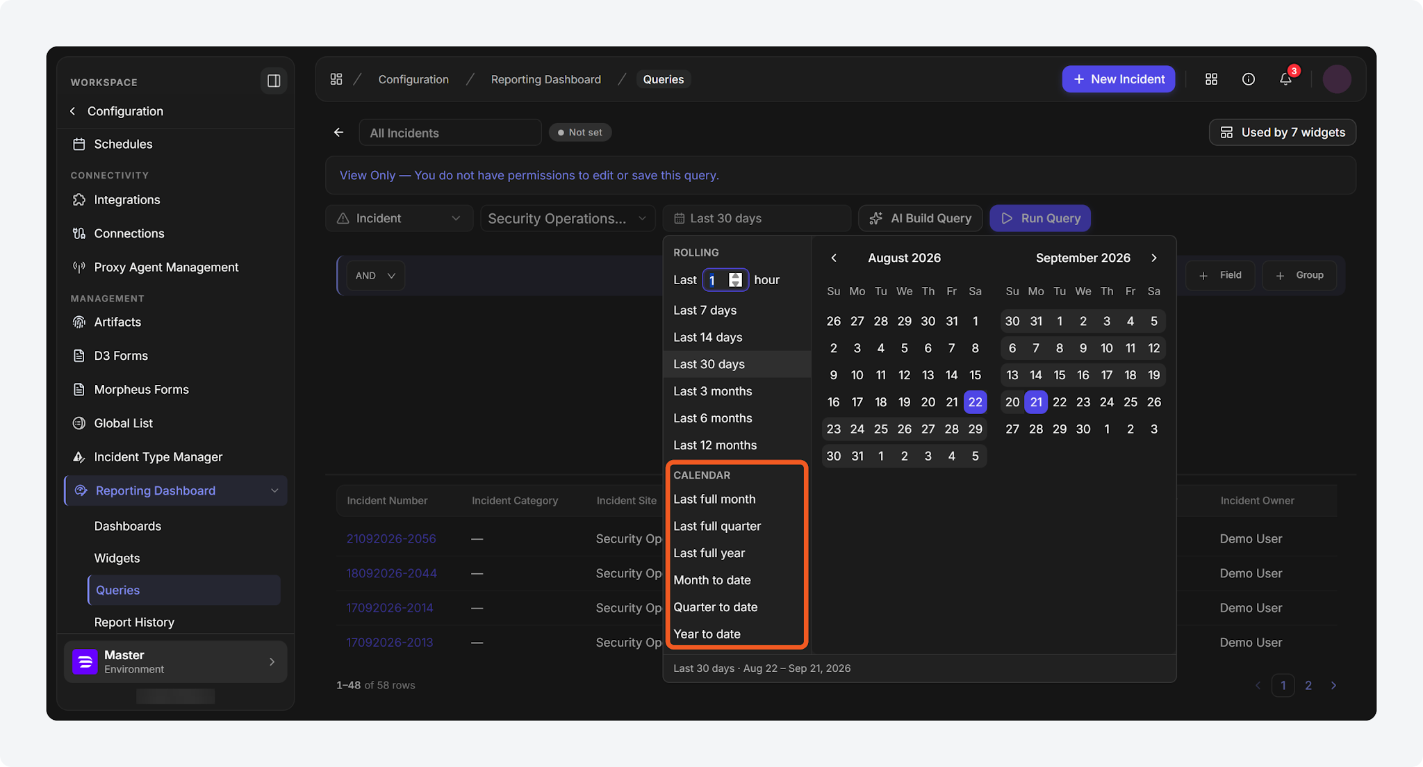 Calendar-Boundary Date Presets