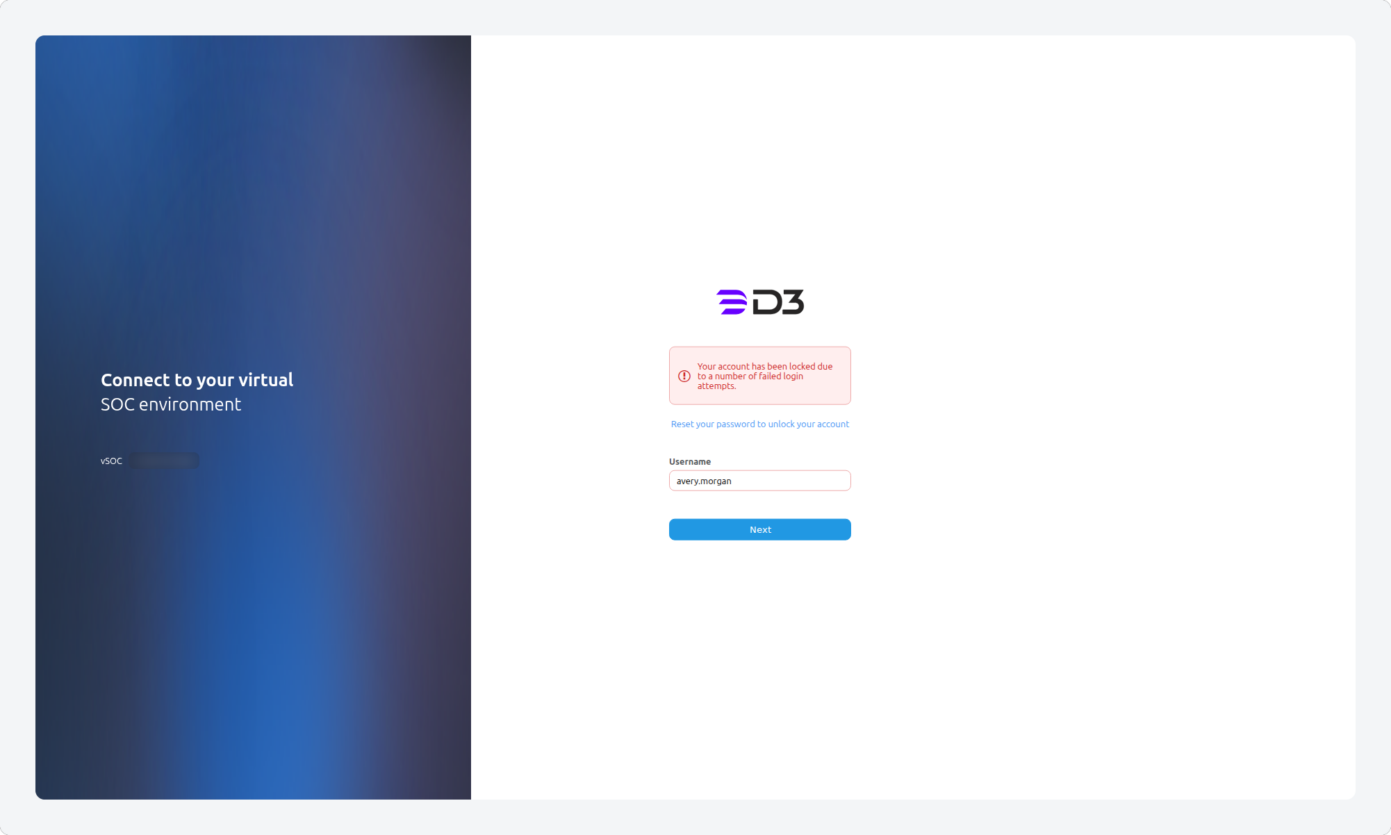 The classic sign-in screen showing 'Your account has been locked due to a number of failed login attempts.' and the Reset your password to unlock your account link
