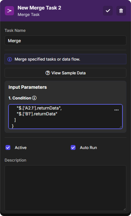 Merge condition with two paths