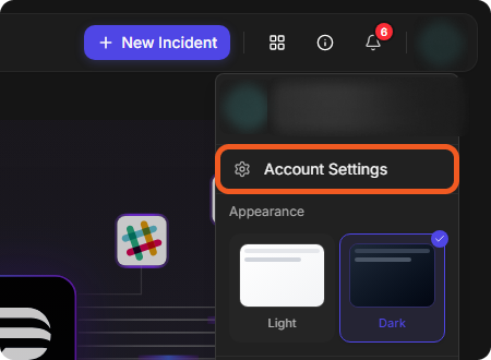 The profile menu with Account Settings