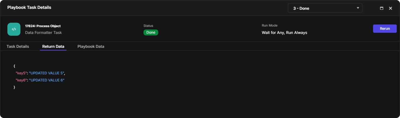 Process Object Return Data with updated values
