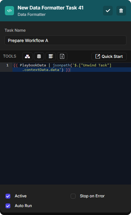 Data formatter with the Jinja code